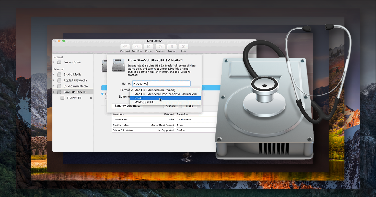 format external drive for mac os x